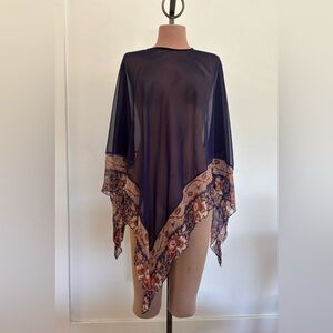 Sheer Floral Poncho Top